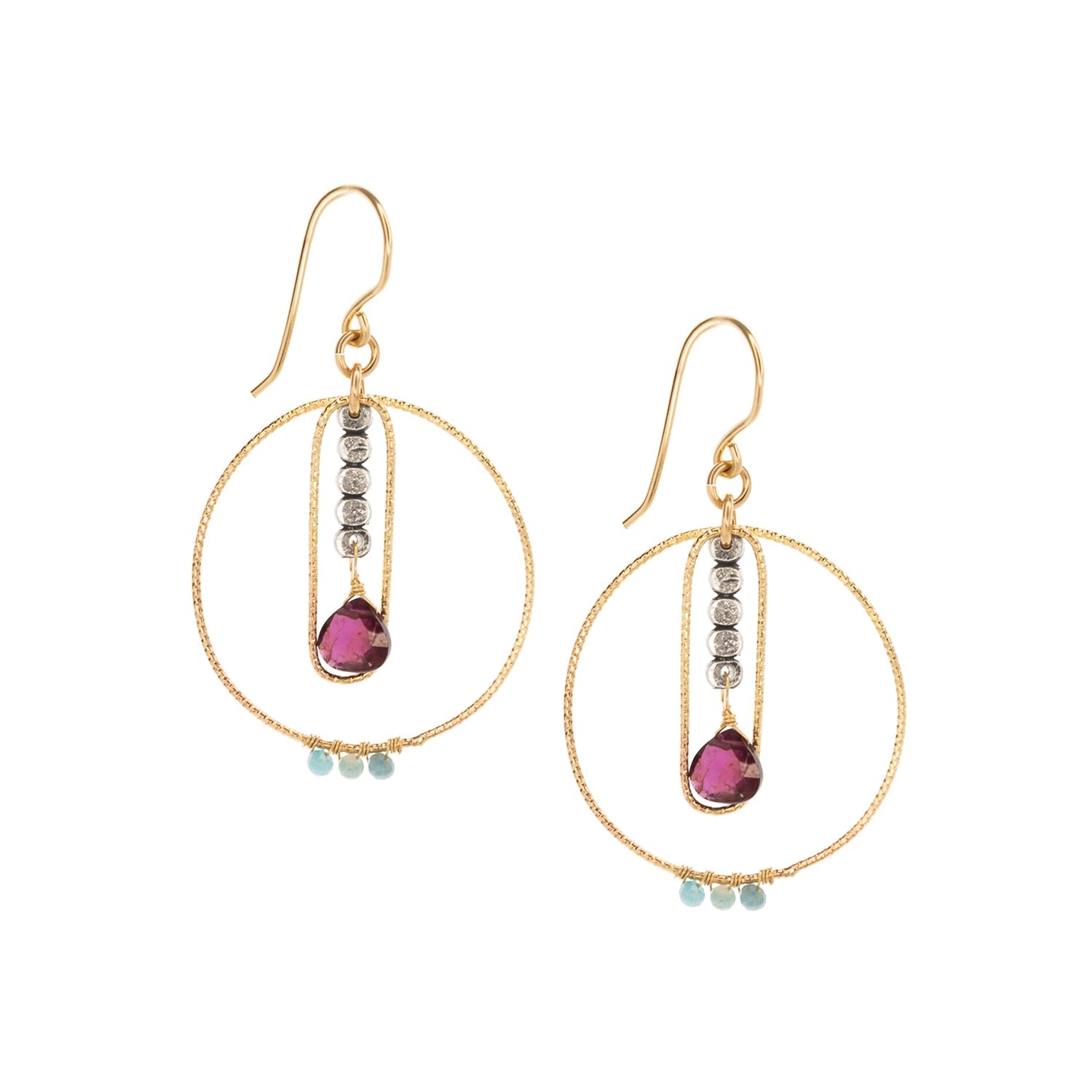 Celestial Garnet Hoops