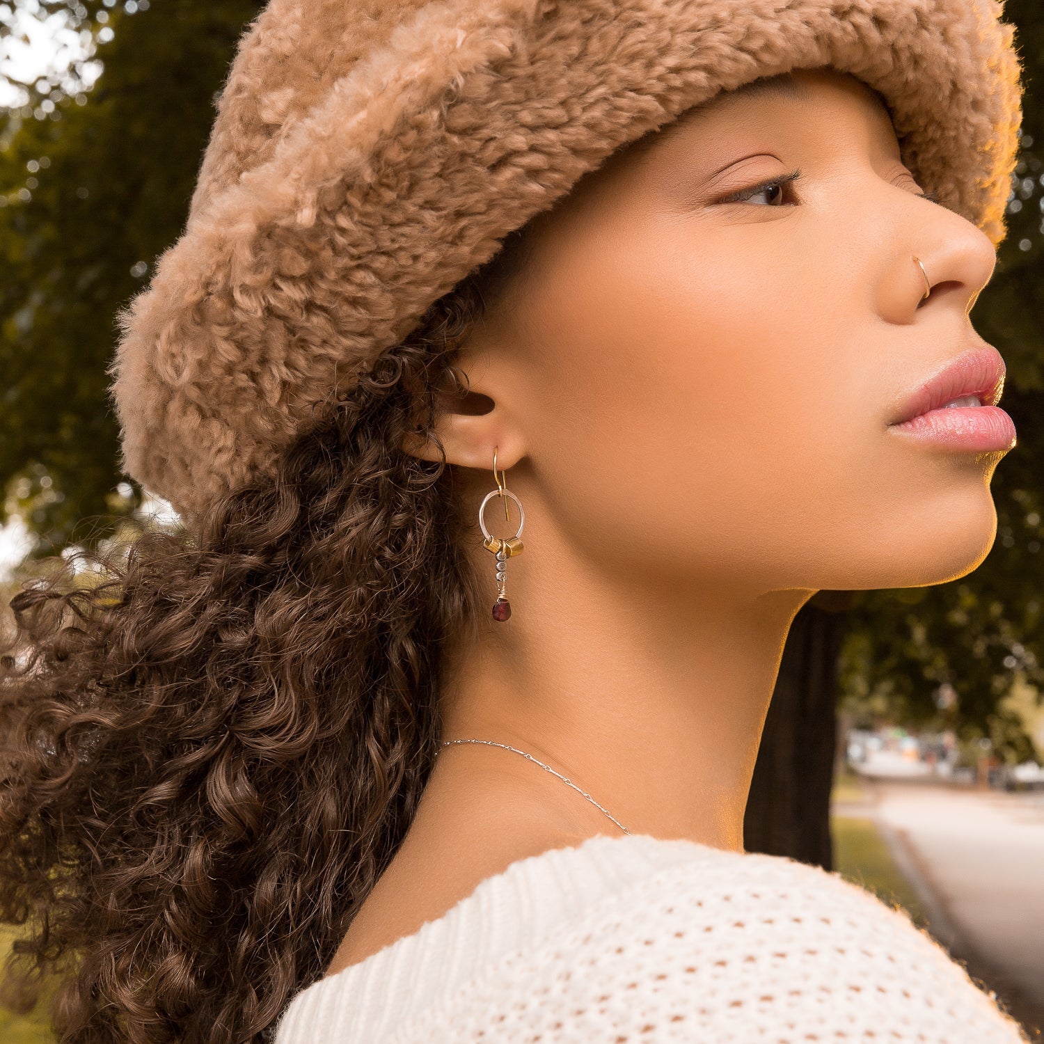 Garnet Drip Earrings