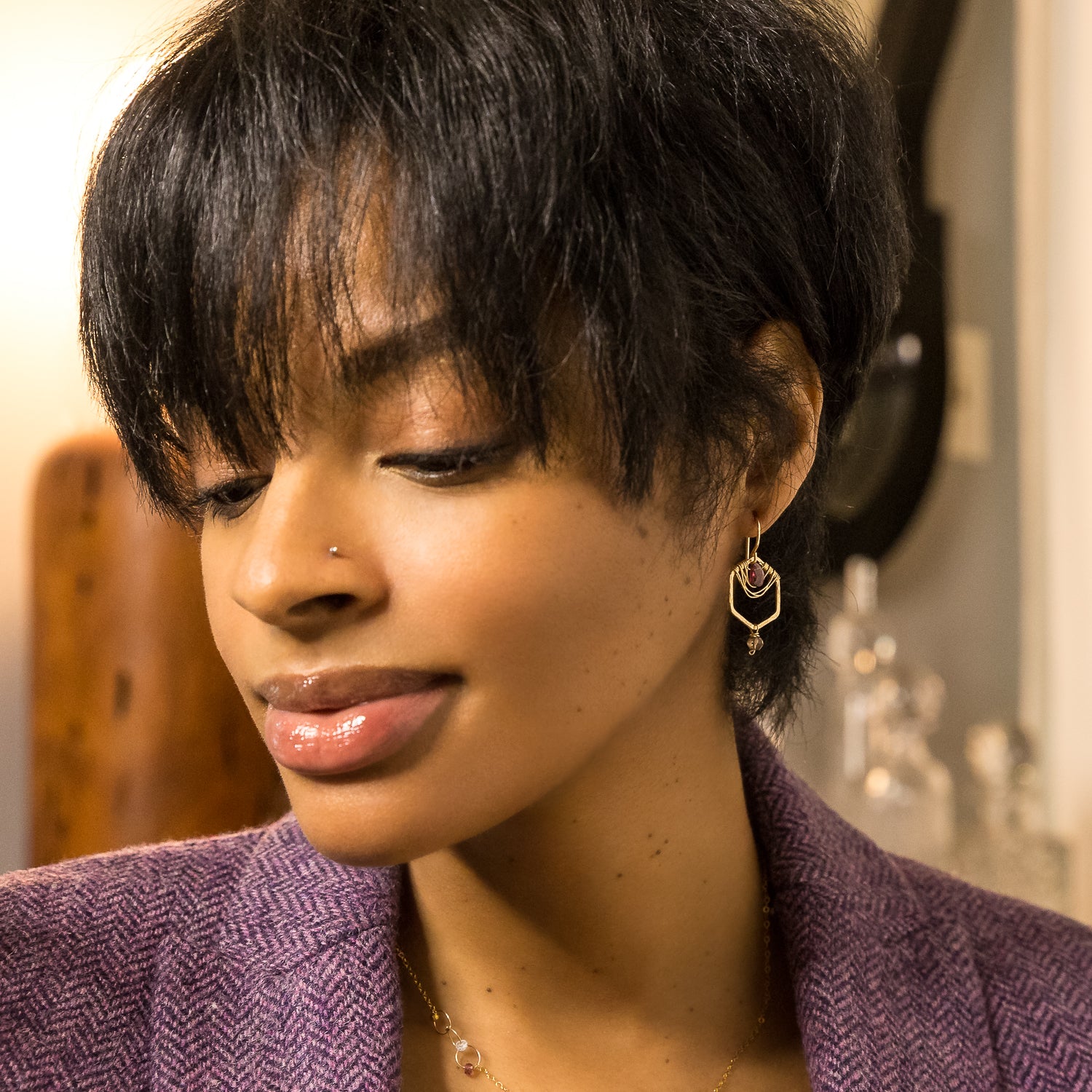 Hexagon Harvest Earrings