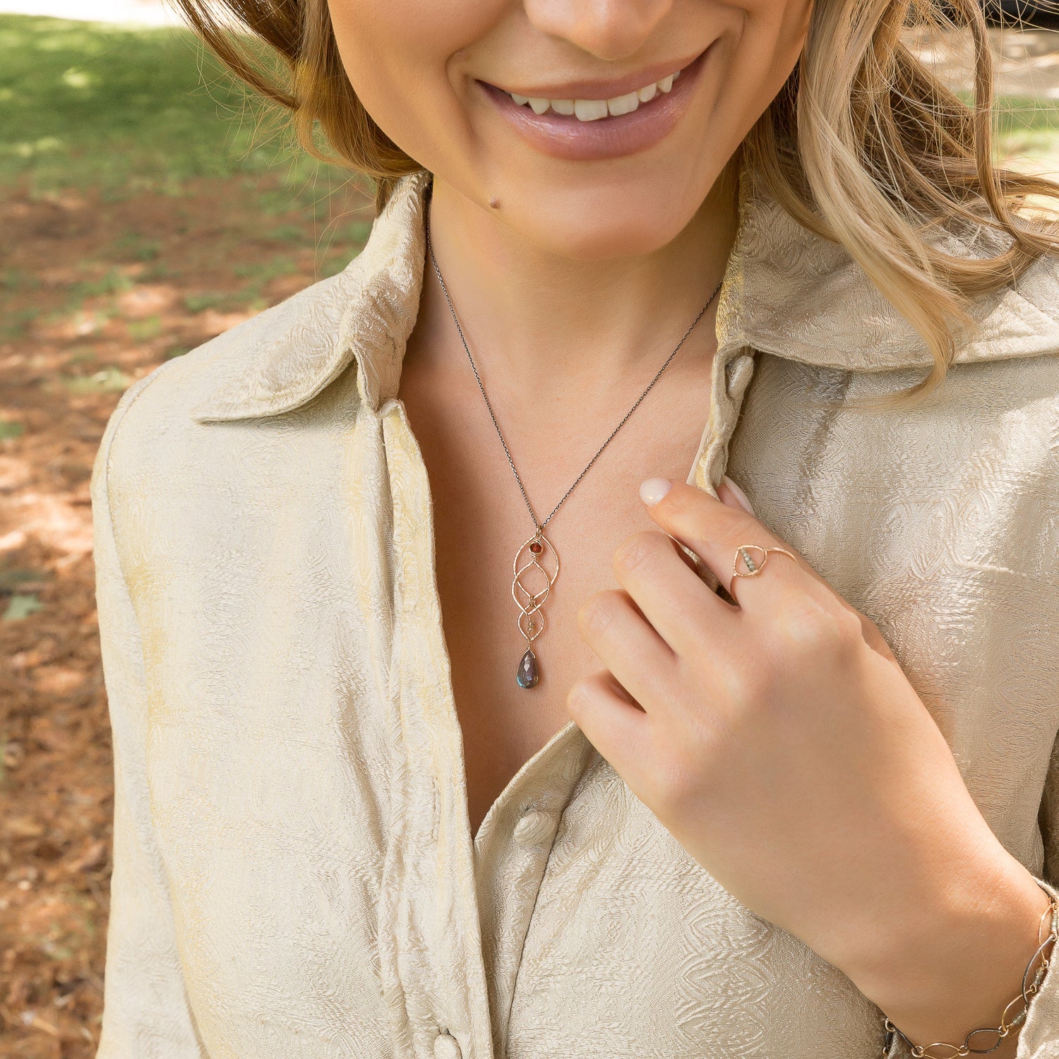 Layered Labradorite Pendant