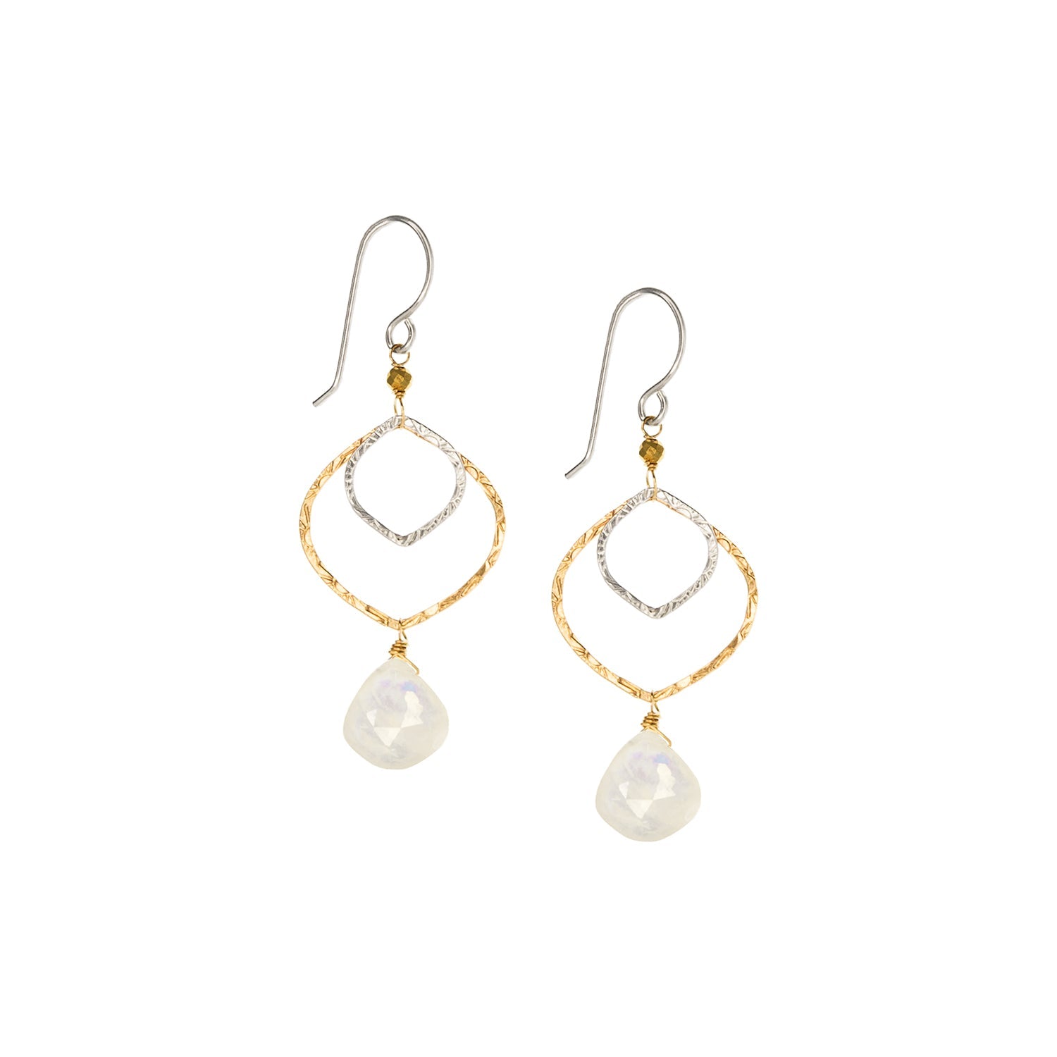 Moonstone Leaves Earrings