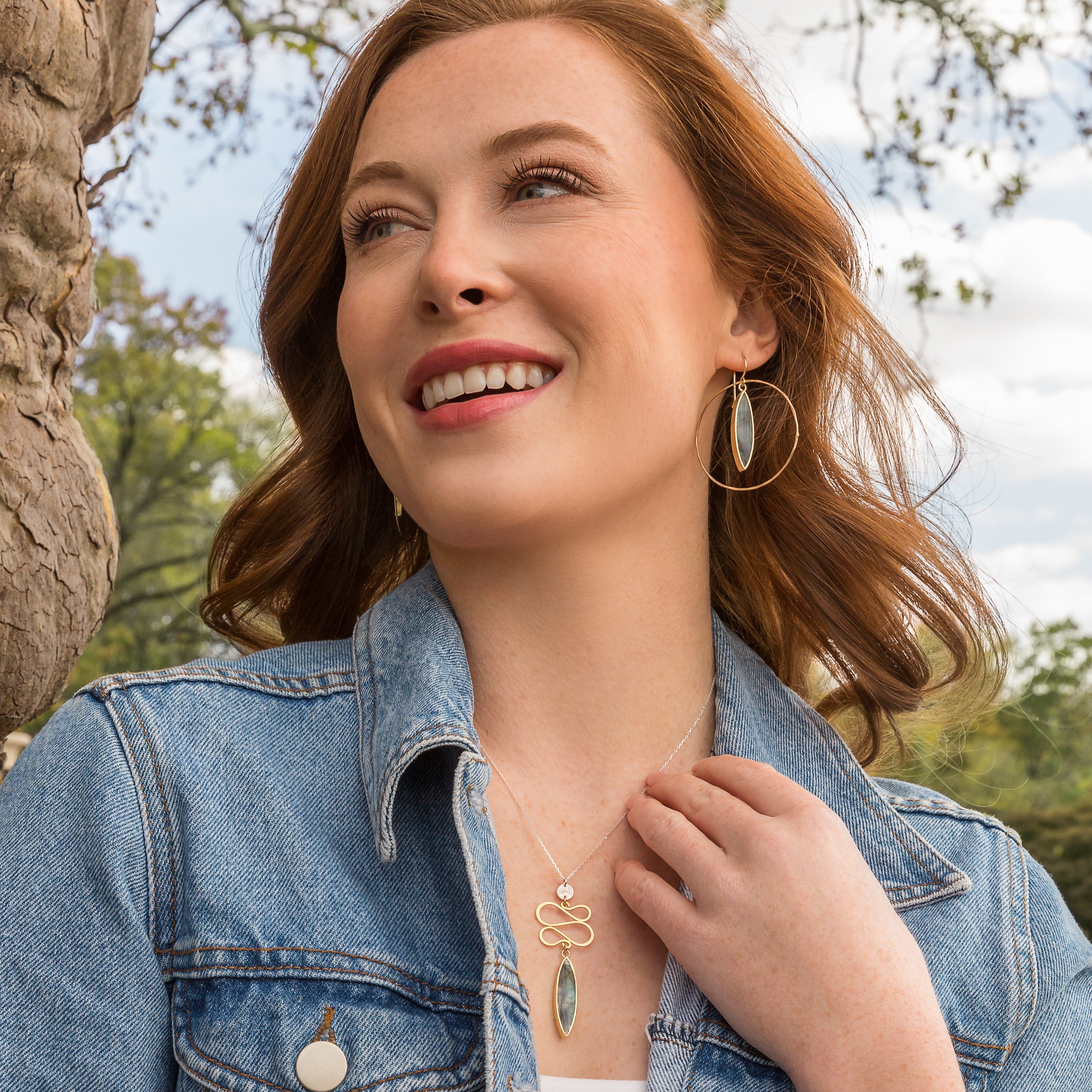 Labradorite Glimmer Hoops