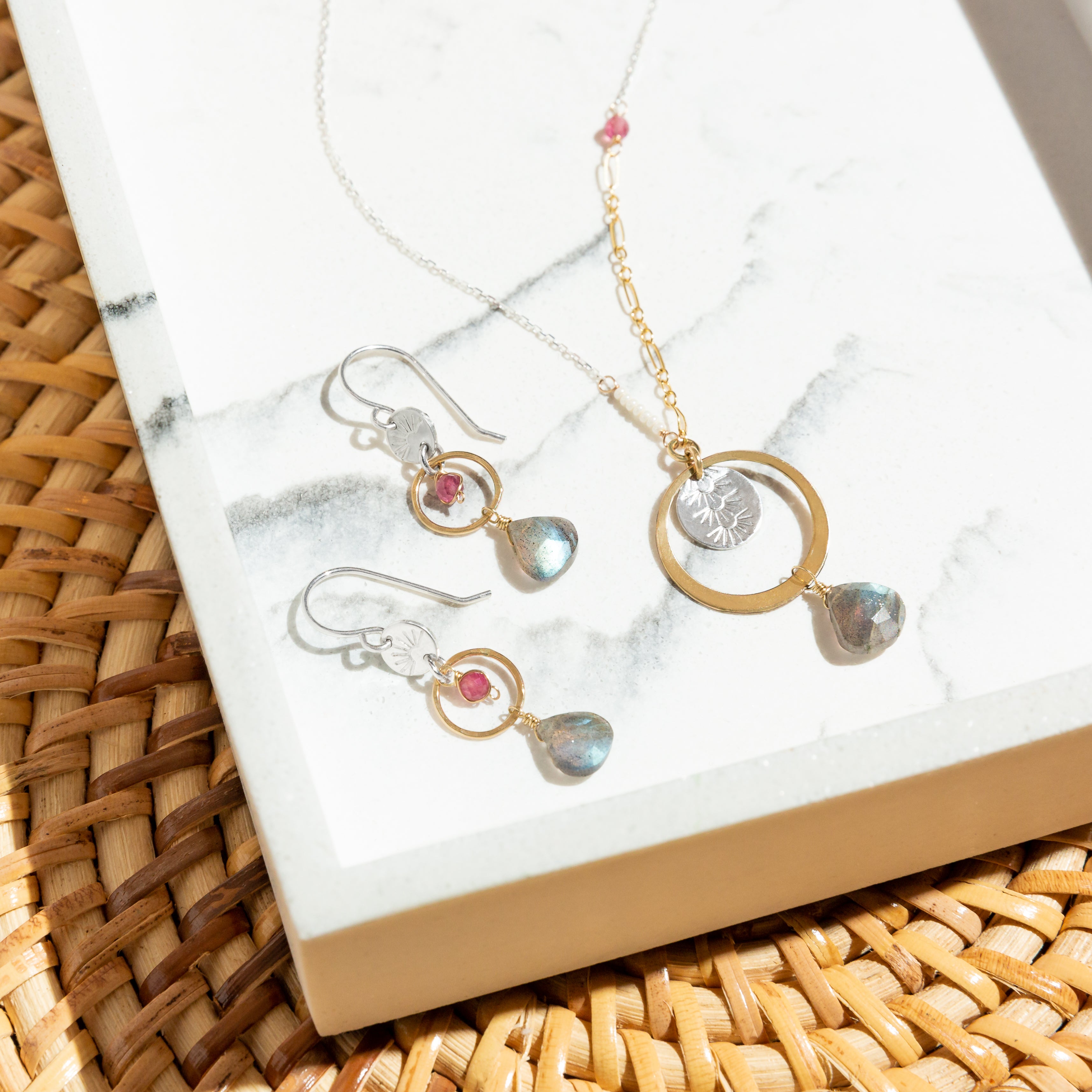 Labradorite Sunrise Earrings