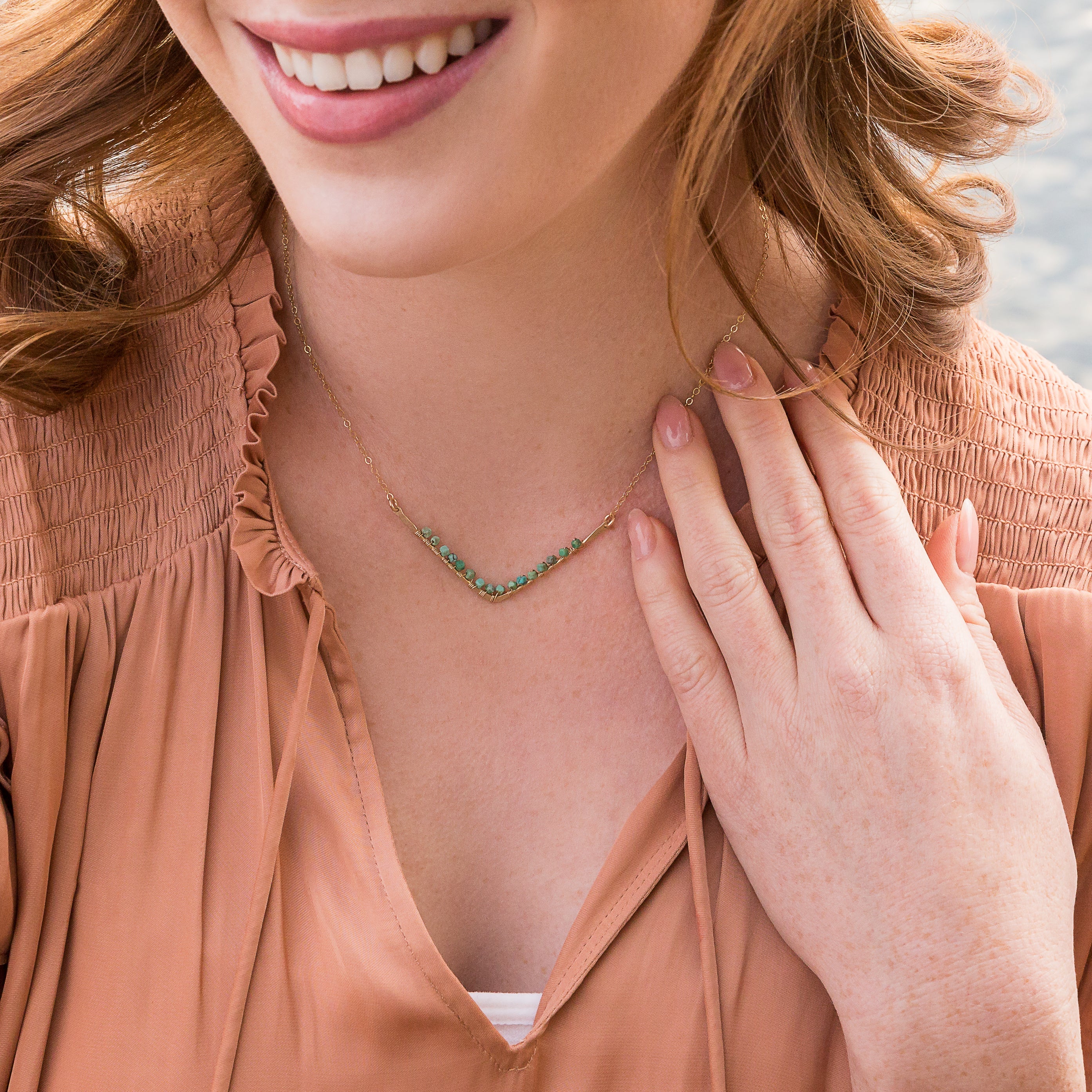 Turquoise Chevron Necklace