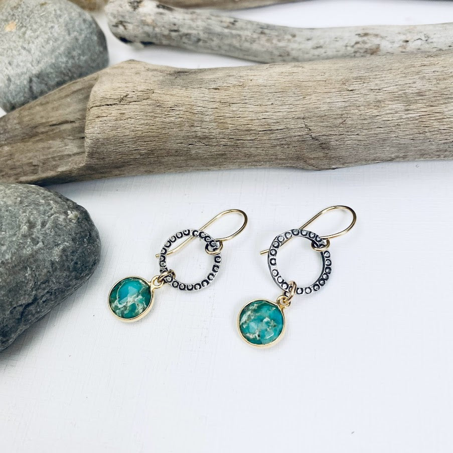 Oxidized Turquoise Earrings