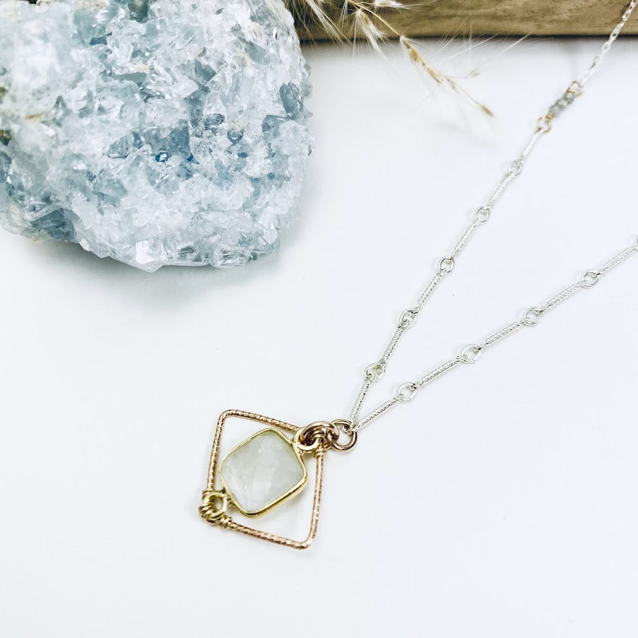 Moonstone Frame Necklace