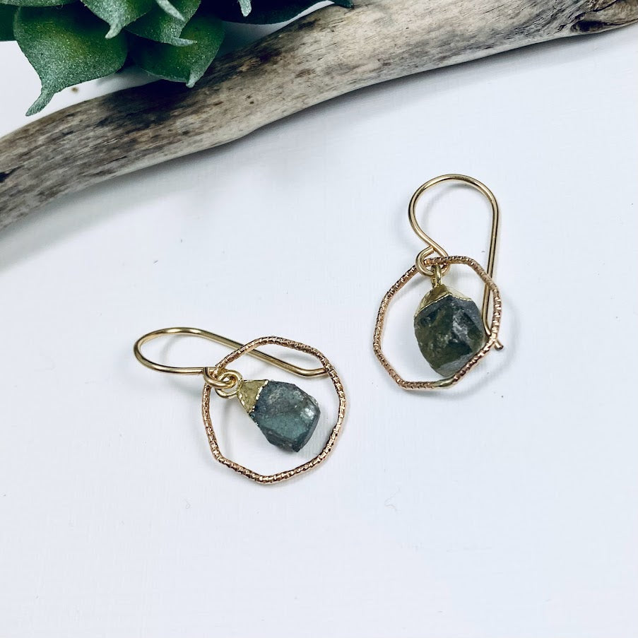 Raw Labradorite Earrings