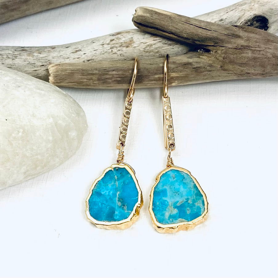 Turquoise Slab Earrings