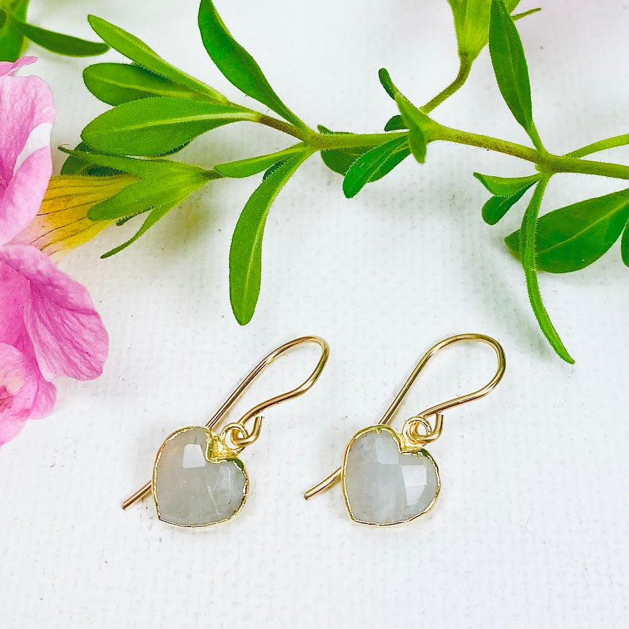 Gemstone Heart Earrings