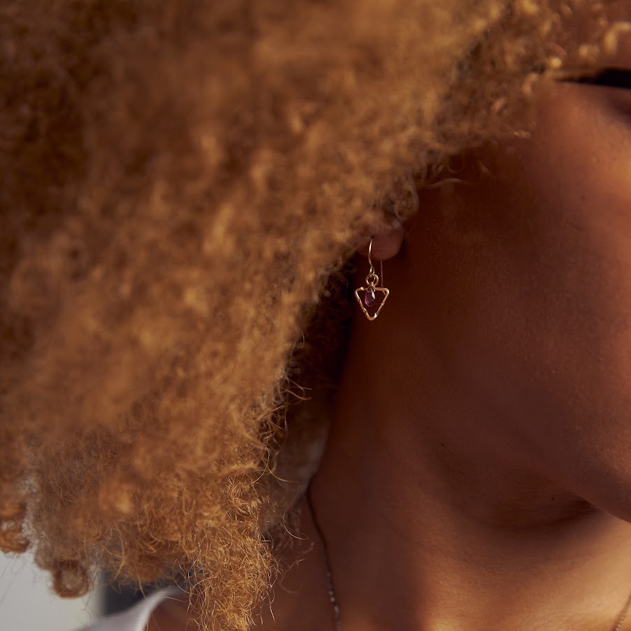 Mini Garnet Earrings