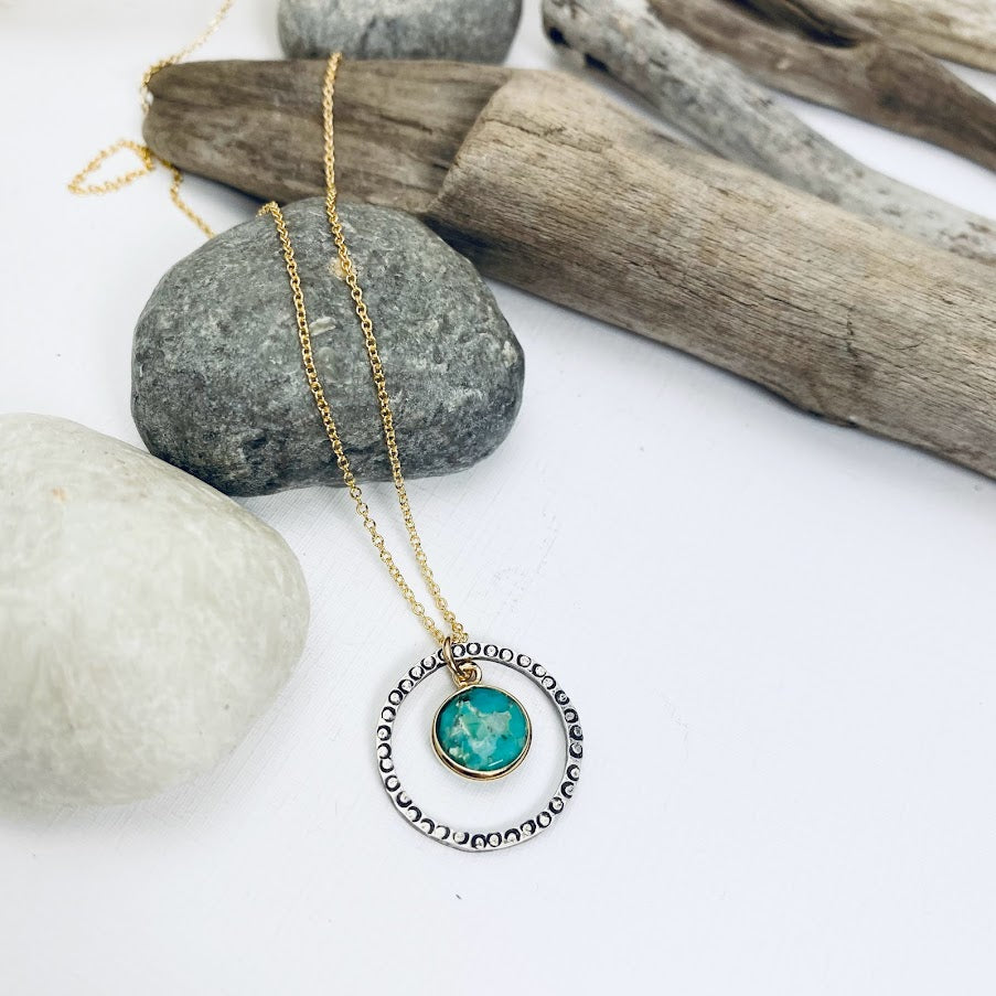 Mixed Metal Turquoise Necklace