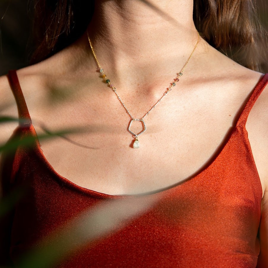 Phrenite Rainbow Necklace