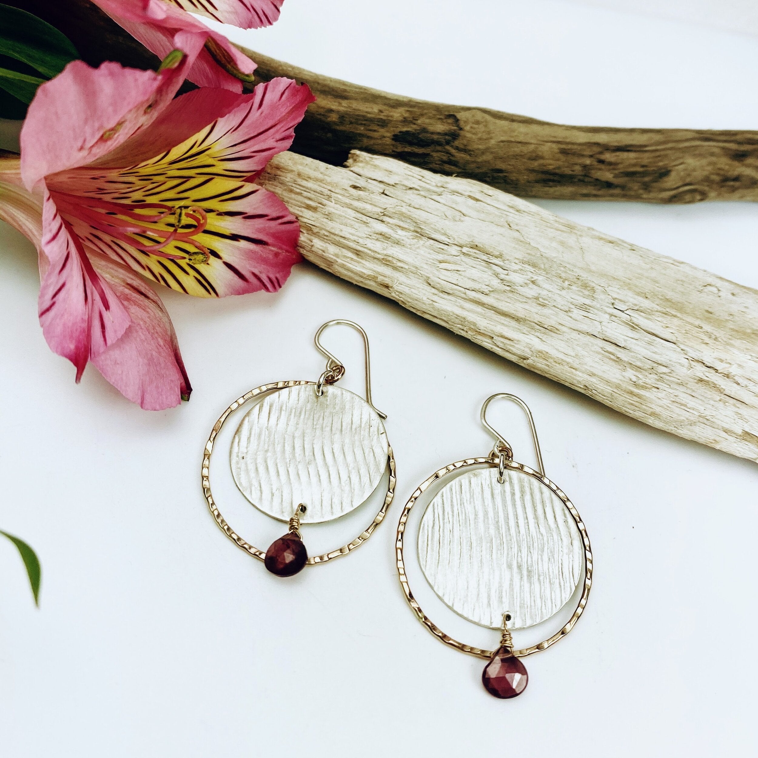 Garnet Eclipse Earrings