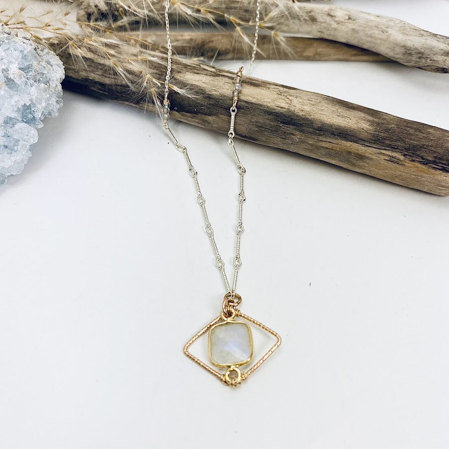 Moonstone Frame Necklace