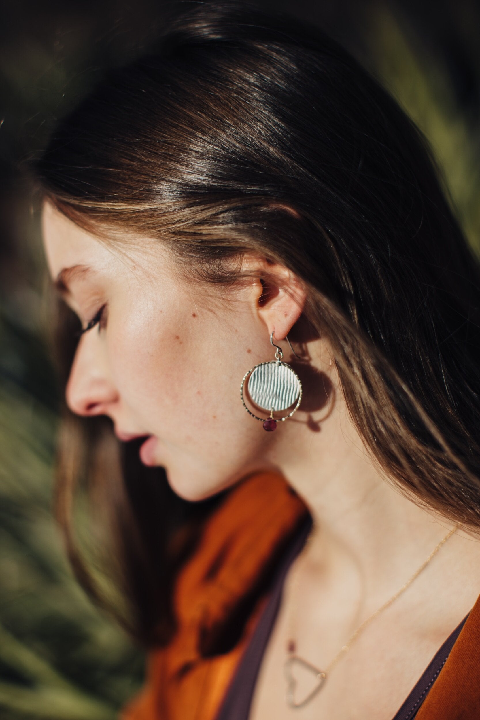 Garnet Eclipse Earrings