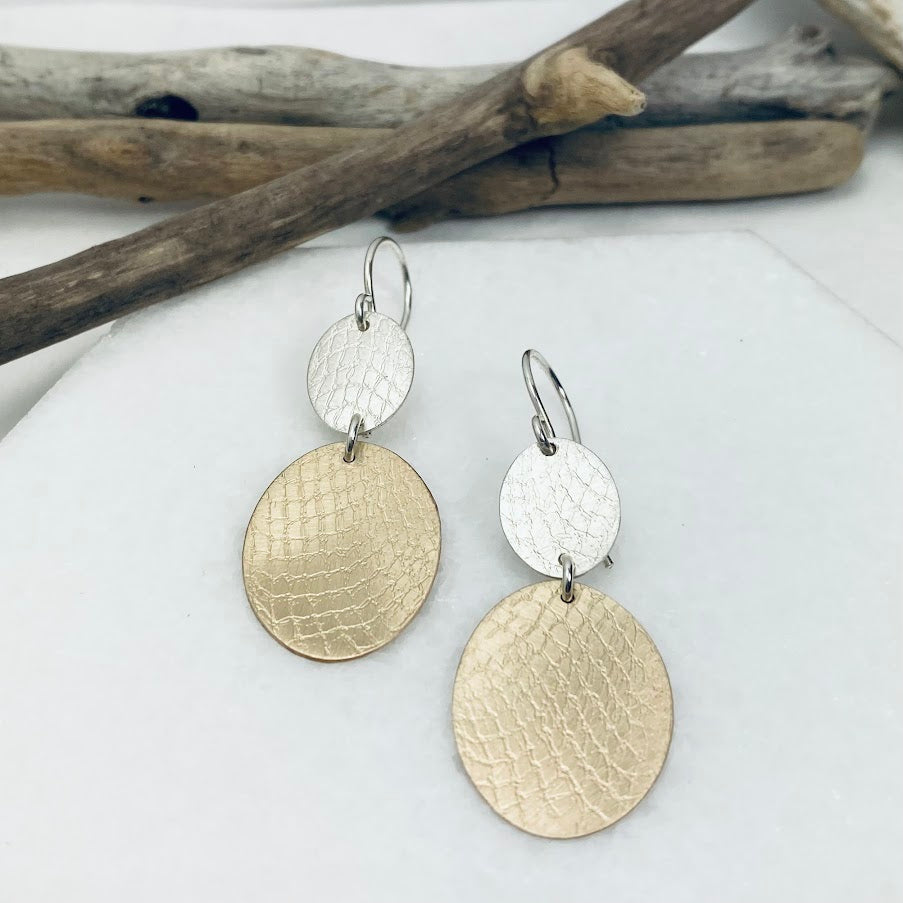 Mixed Metal Snakeskin Earrings