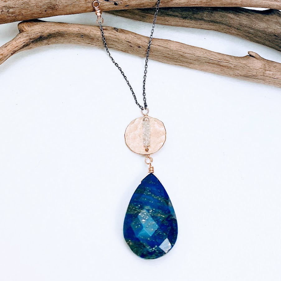 Lovely Lapis Drop Necklace