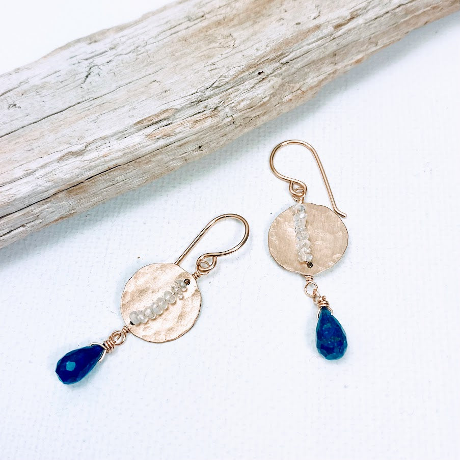 Blue Moon Disc Earrings