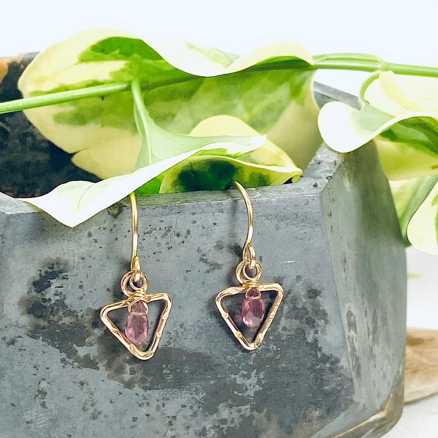 Mini Garnet Earrings