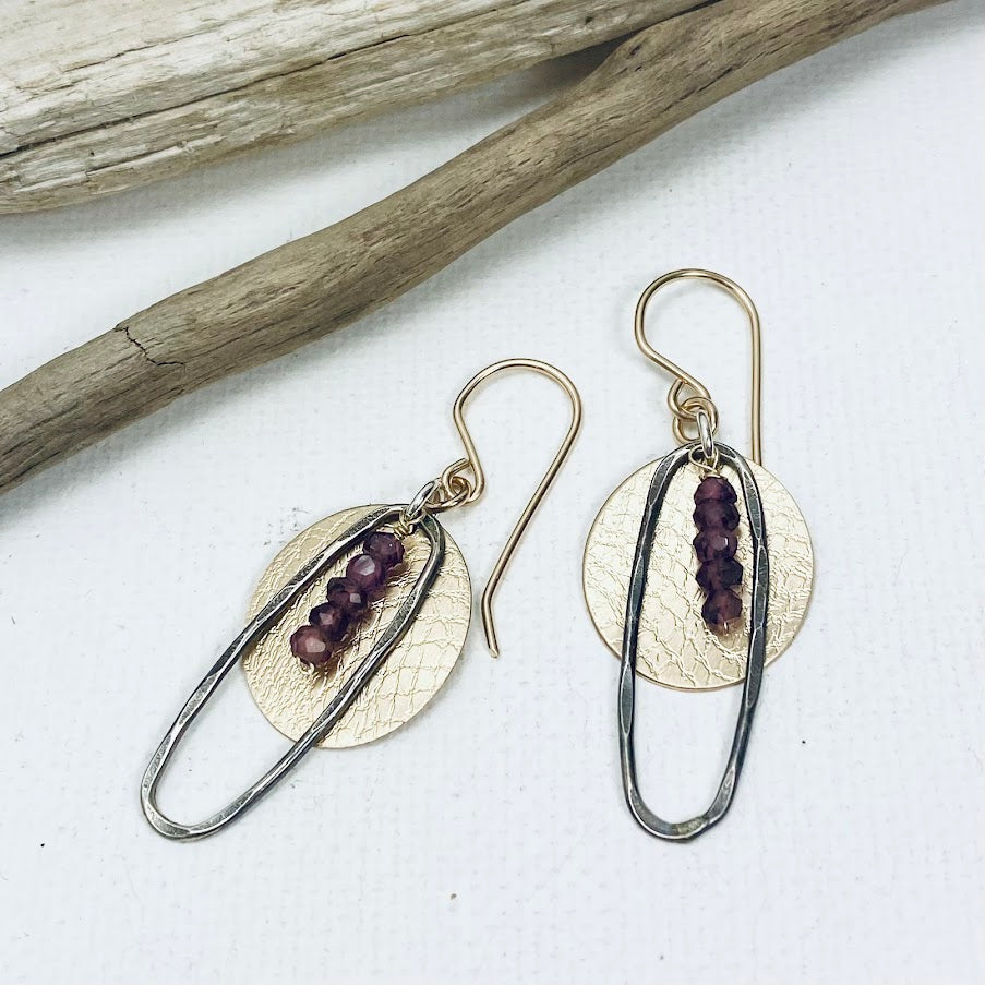 Garnet Swing Earrings