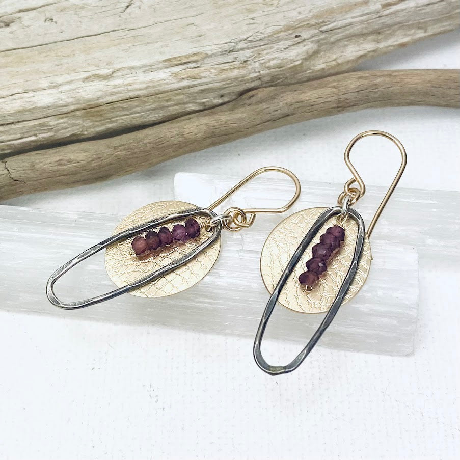 Garnet Swing Earrings