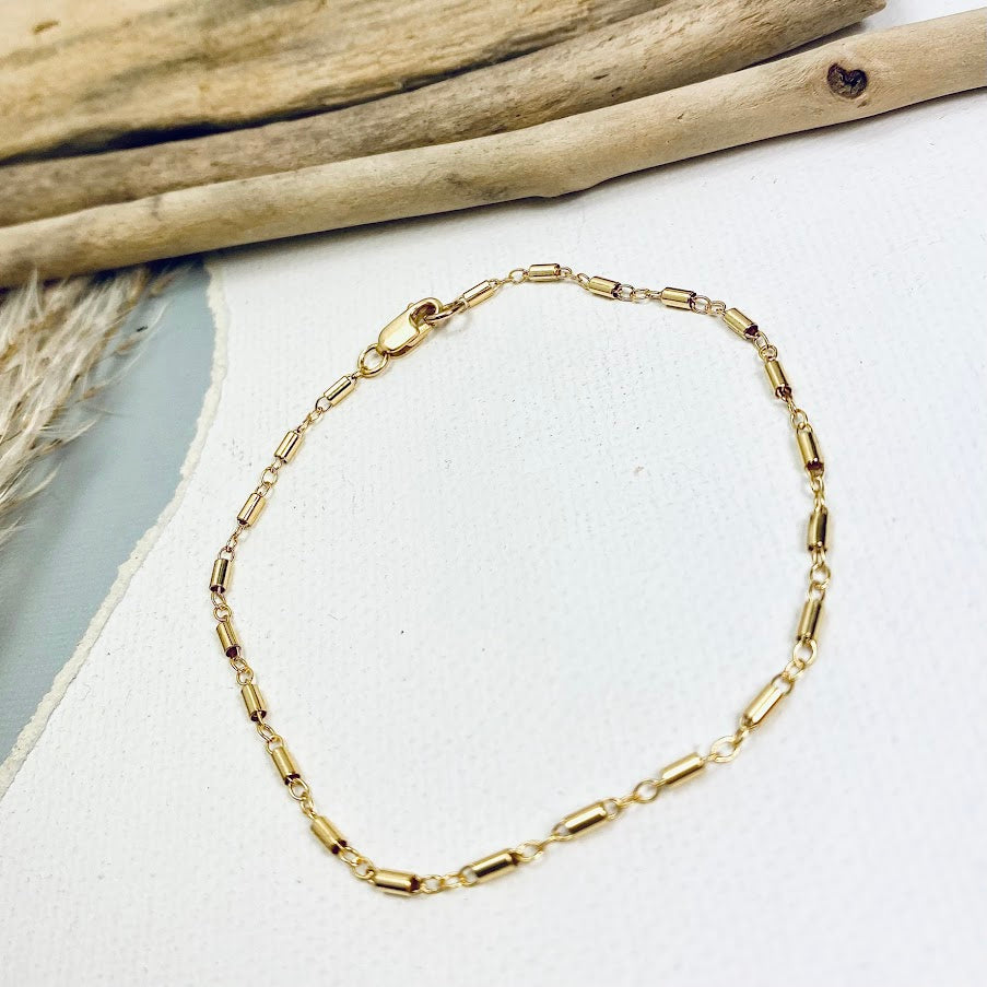 Gold Barrel Chain Bracelet