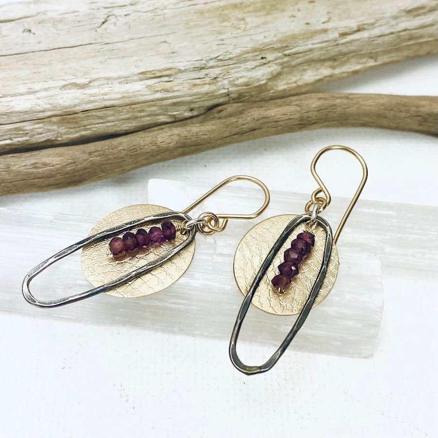 Garnet Swing Earrings
