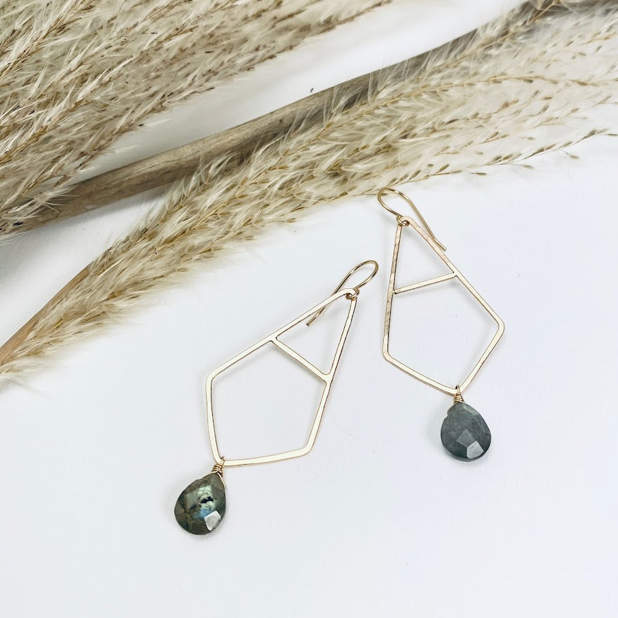 Labradorite Triad Earrings