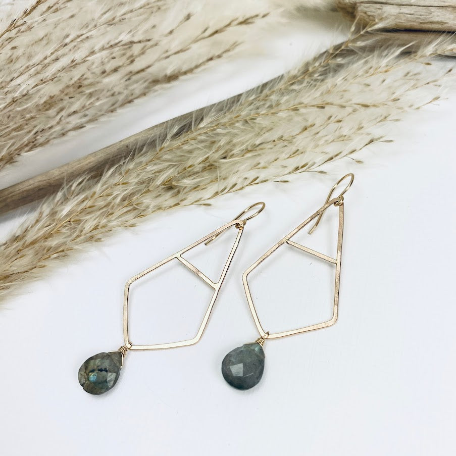 Labradorite Triad Earrings