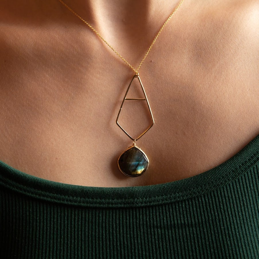 Labradorite Triad Necklace