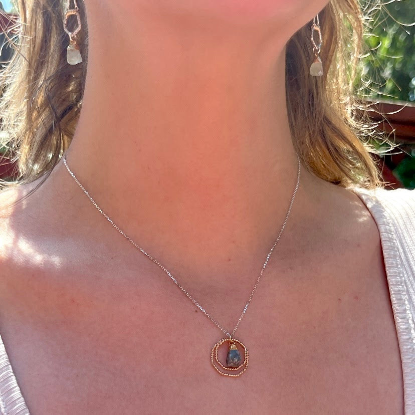 Labradorite Wheel Necklace