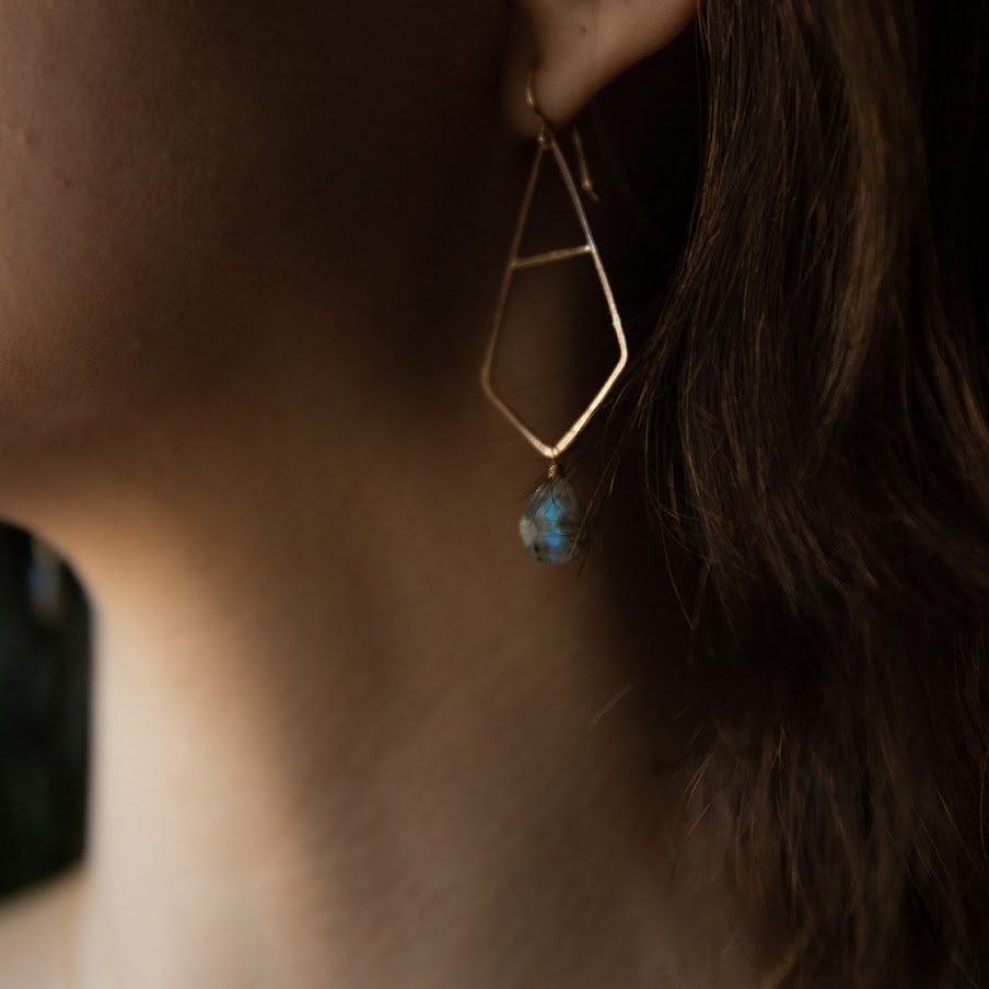 Labradorite Triad Earrings