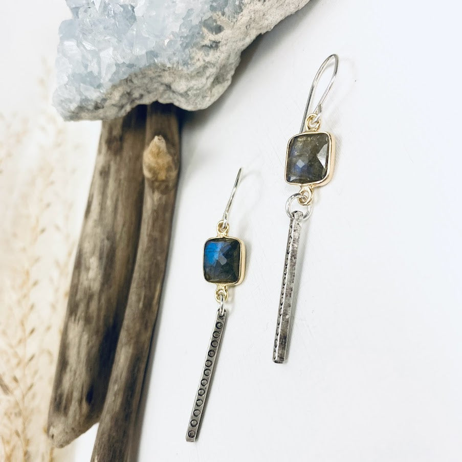 Labradorite Length Earrings