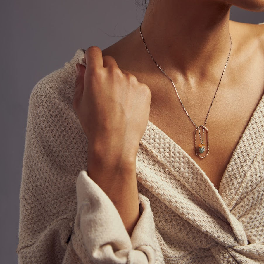 Geometric Contrast Necklace