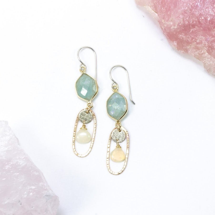 Raw on sale opal earrings