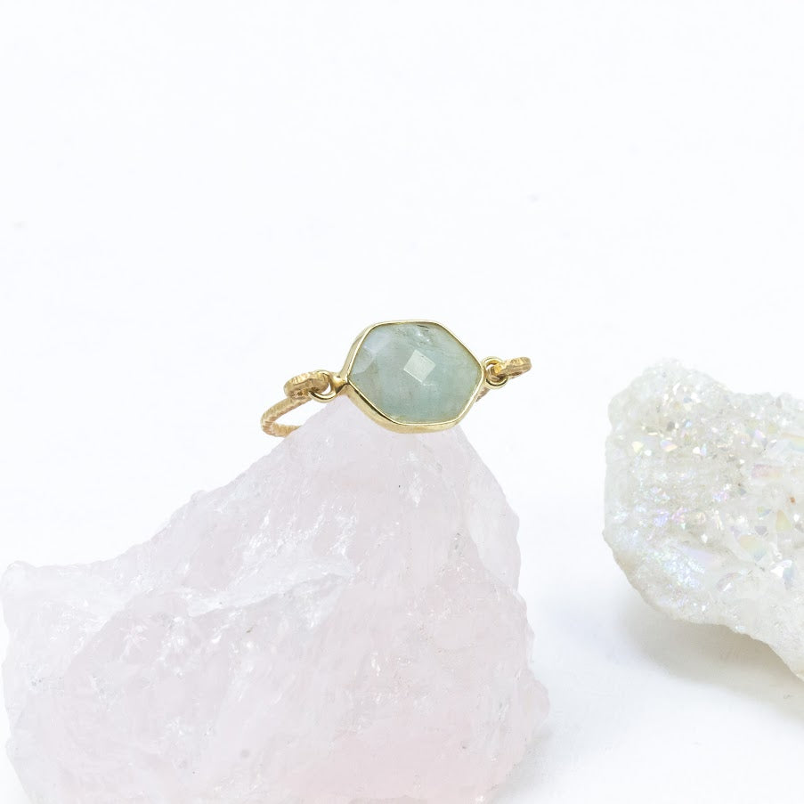 Aquamarine Sparkle Ring