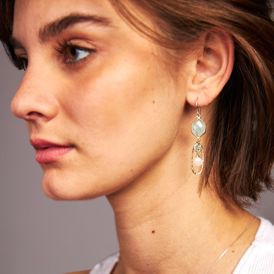 Aqua Opal Earrings