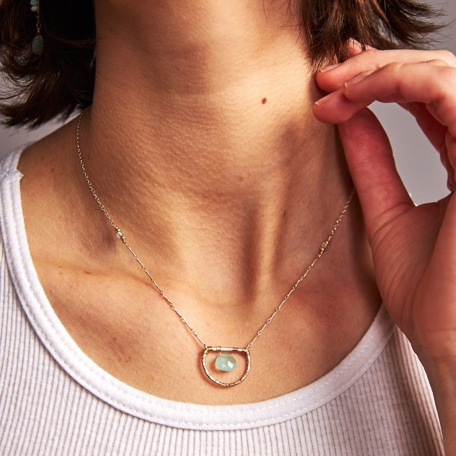 Chalcedony Splash Necklace