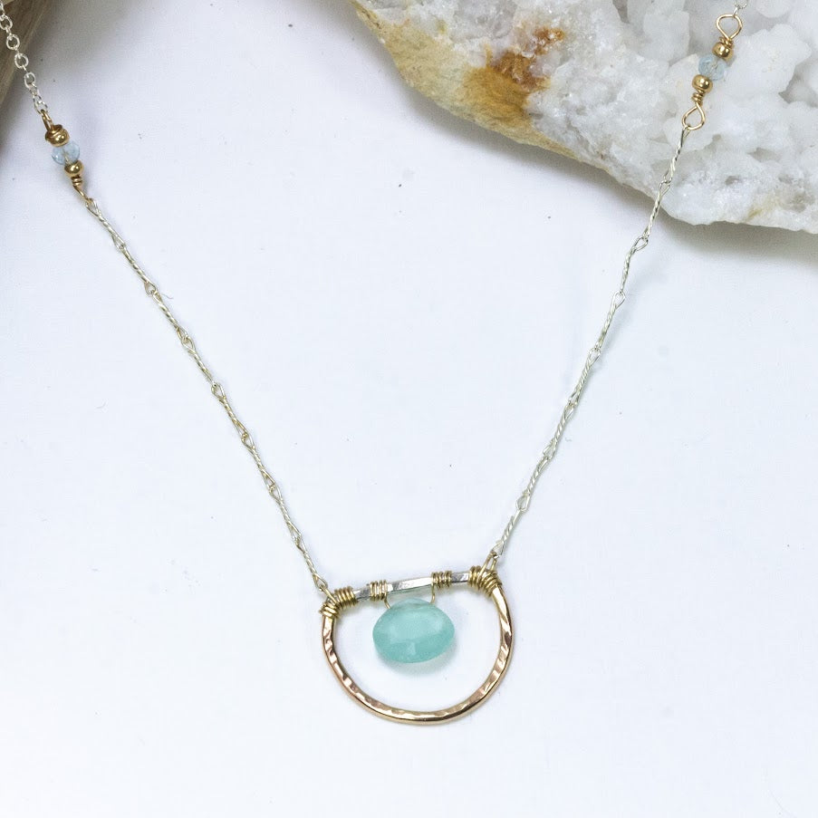 Chalcedony Splash Necklace