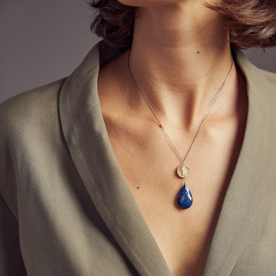 Lovely Lapis Drop Necklace