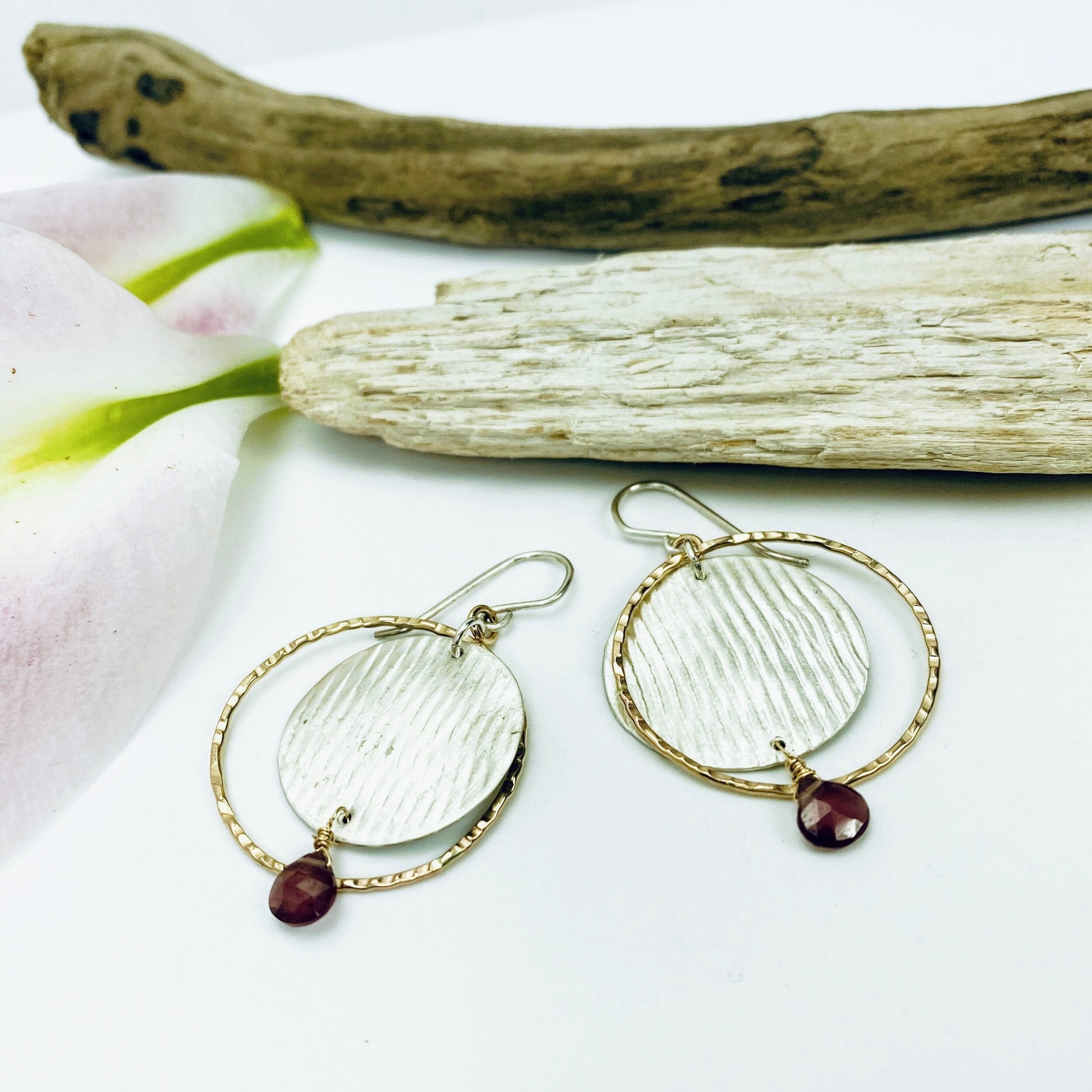 Garnet Eclipse Earrings