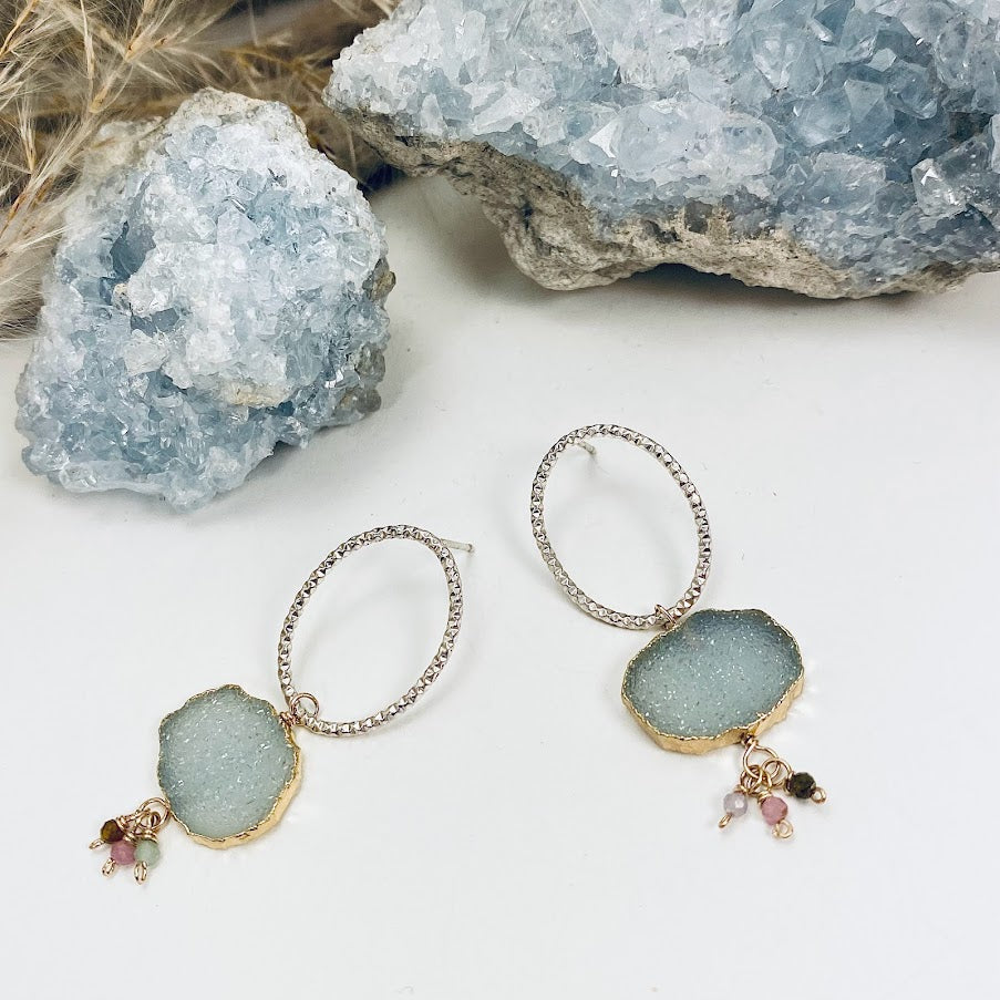 Dancing Druzy Post Earrings