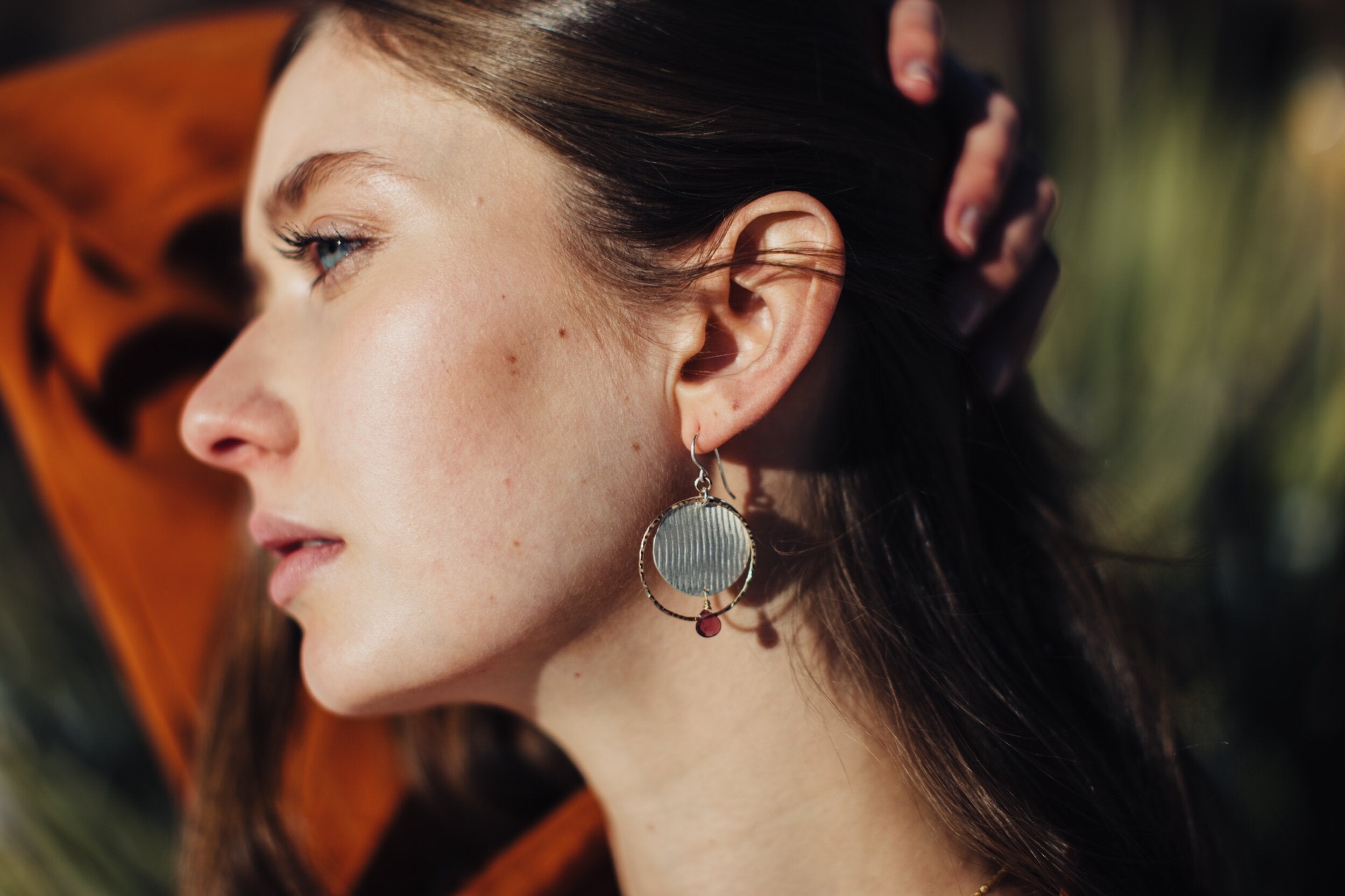 Garnet Eclipse Earrings