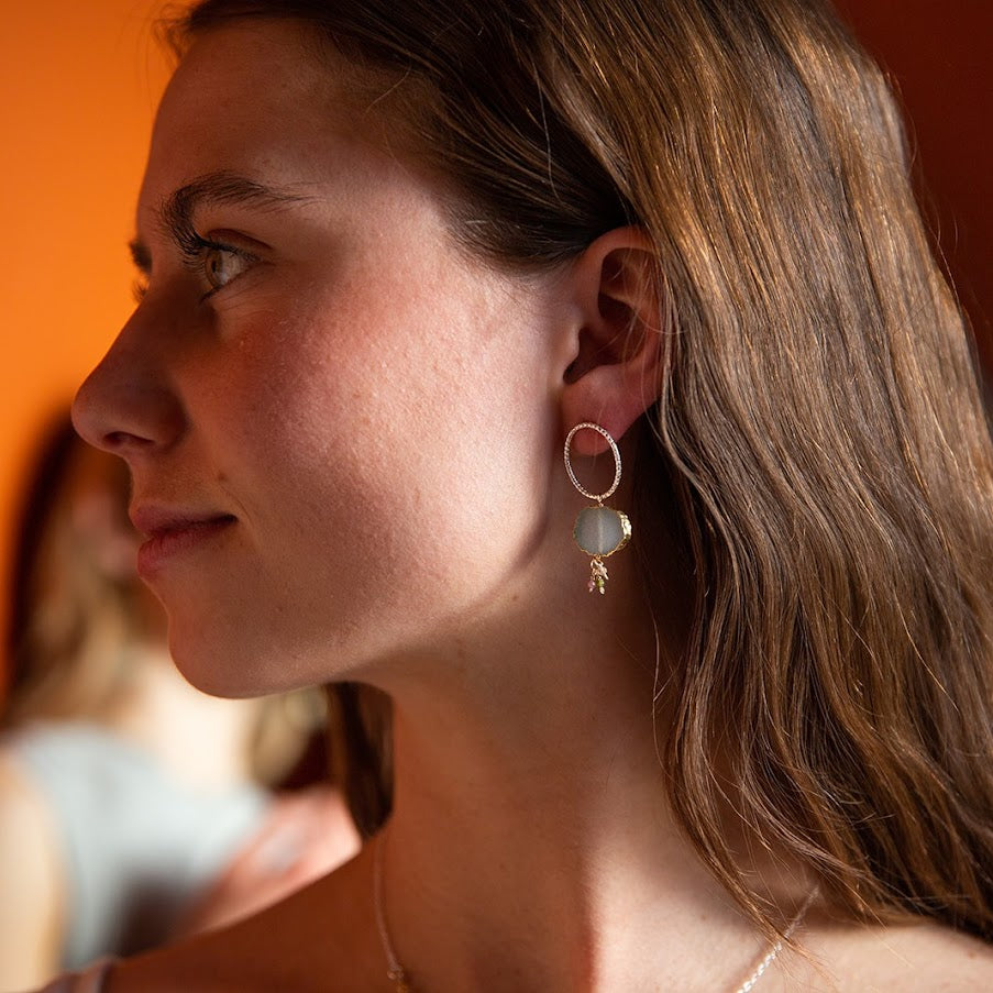 Dancing Druzy Post Earrings