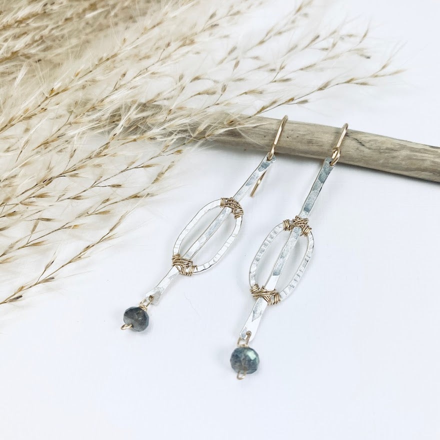 Silver Beam Earrings