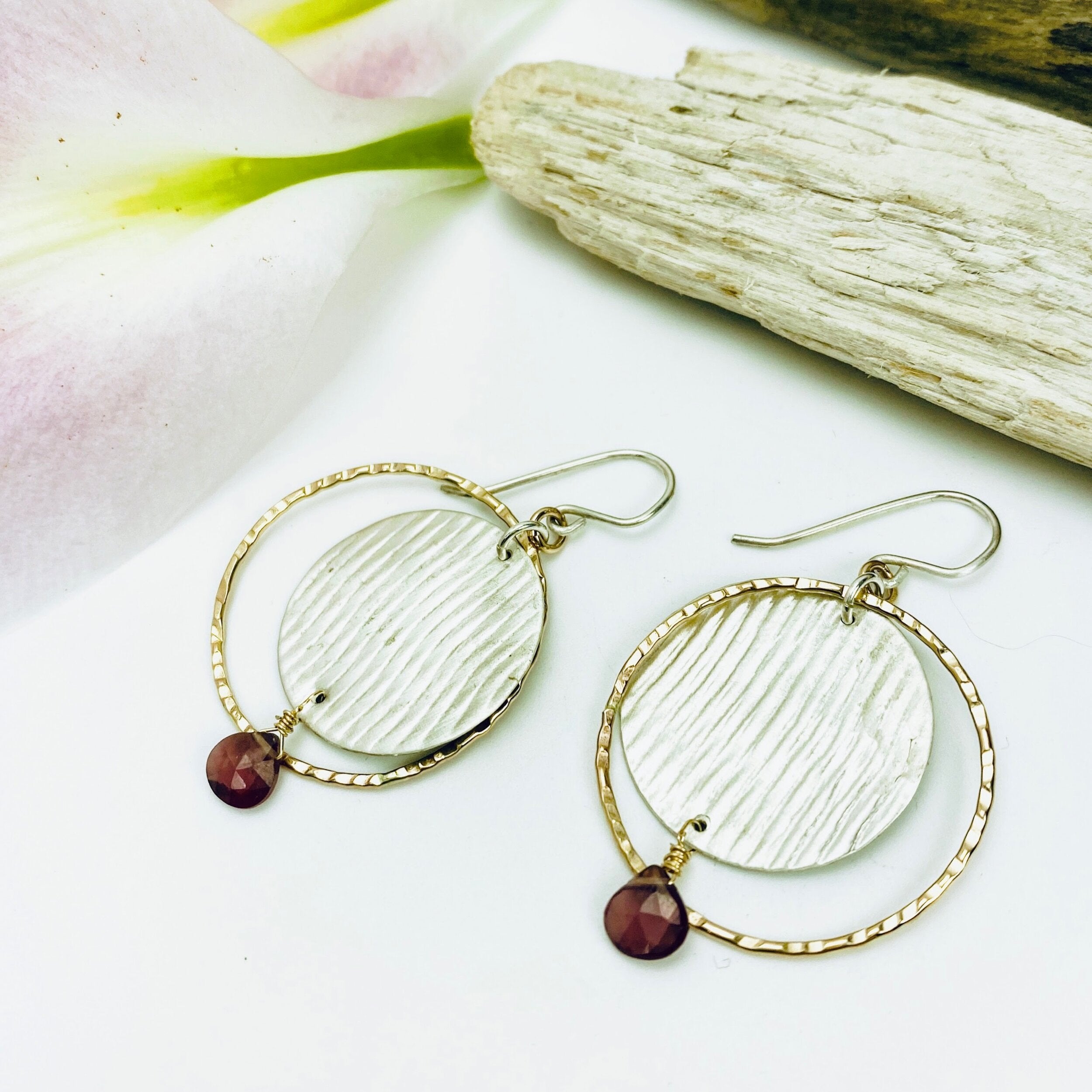 Garnet Eclipse Earrings