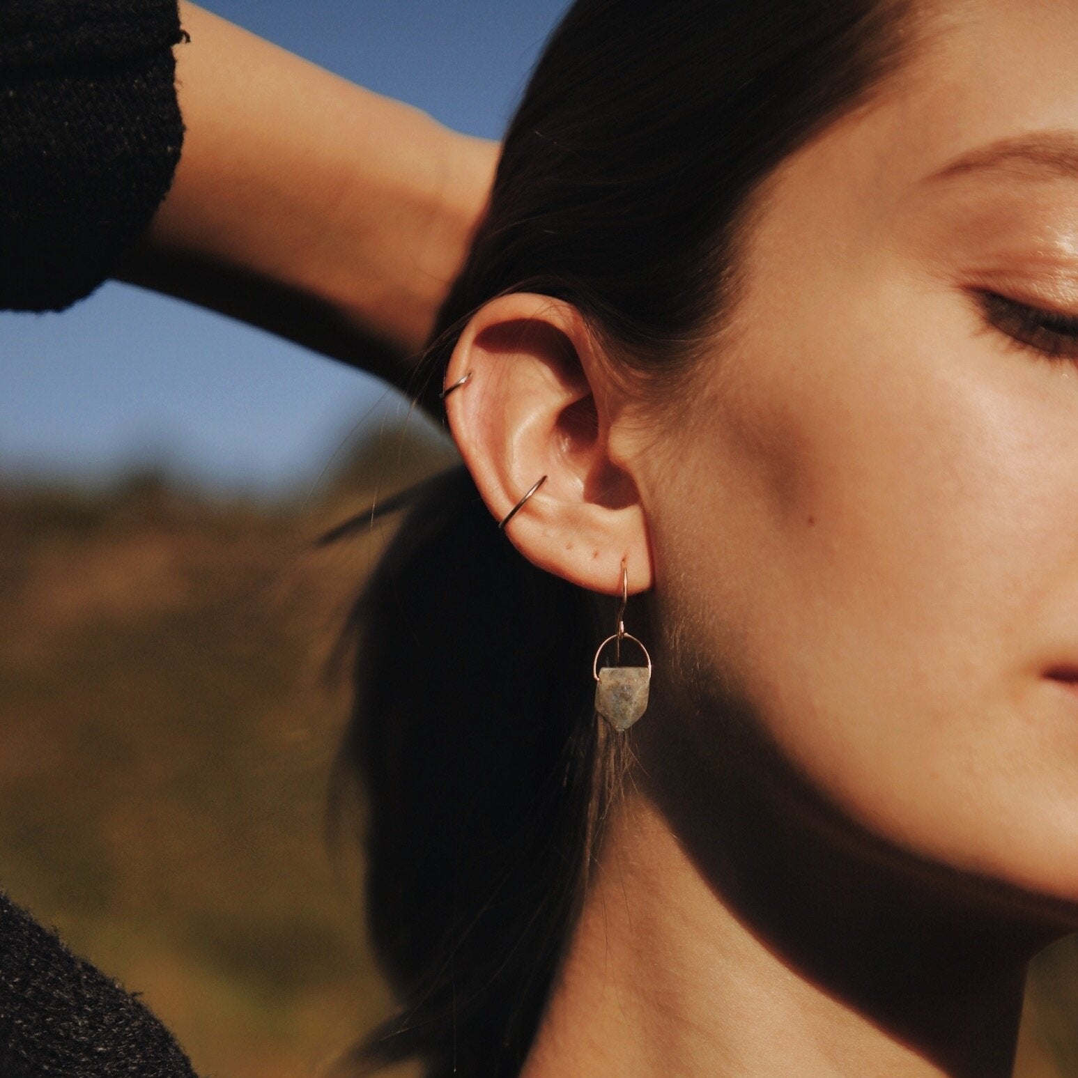 Labradorite Dagger Earrings