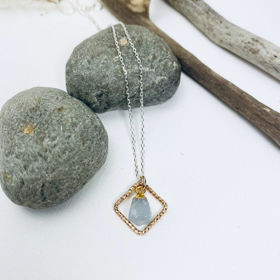 Raw Chalcedony Necklace