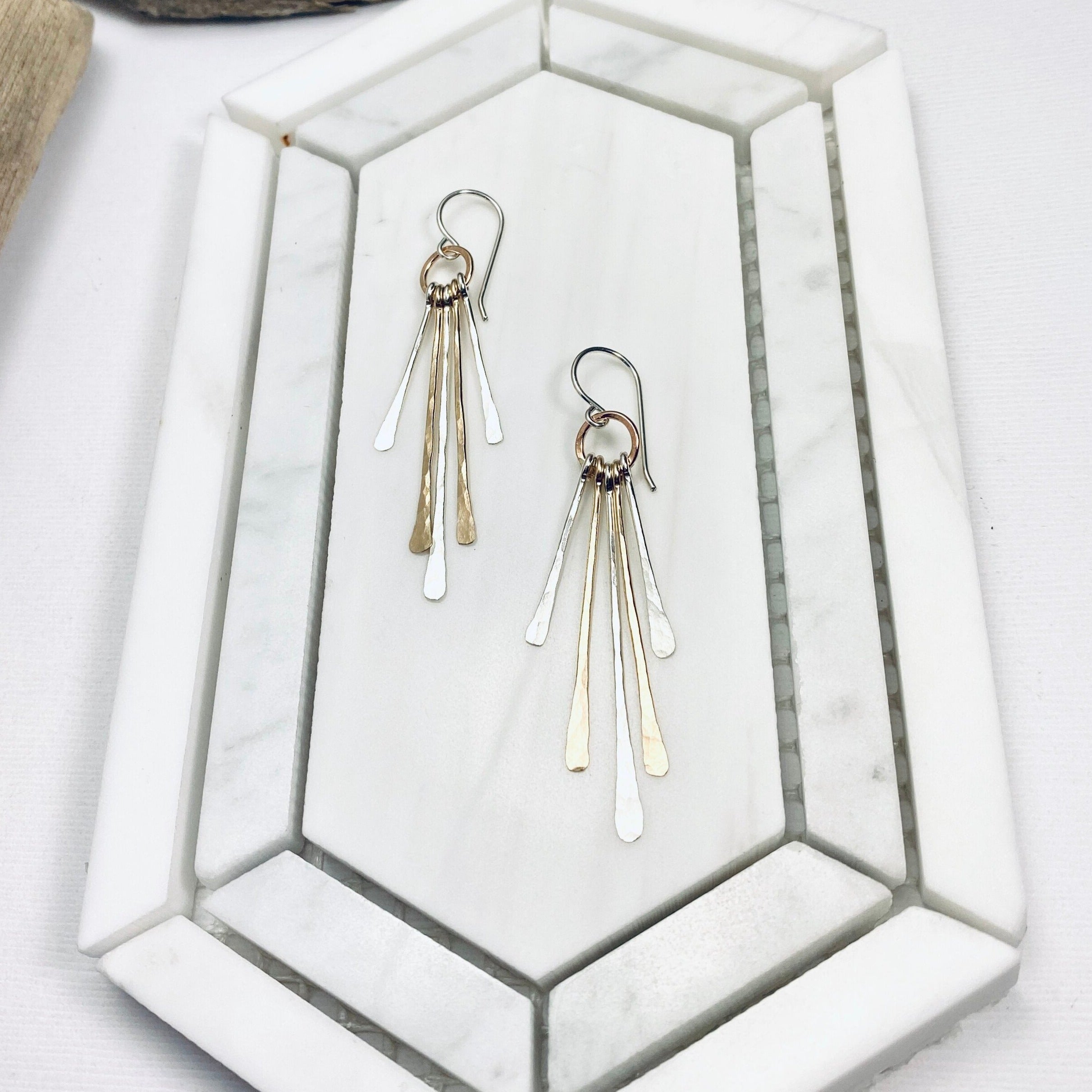 Hammered Fringe Earrings
