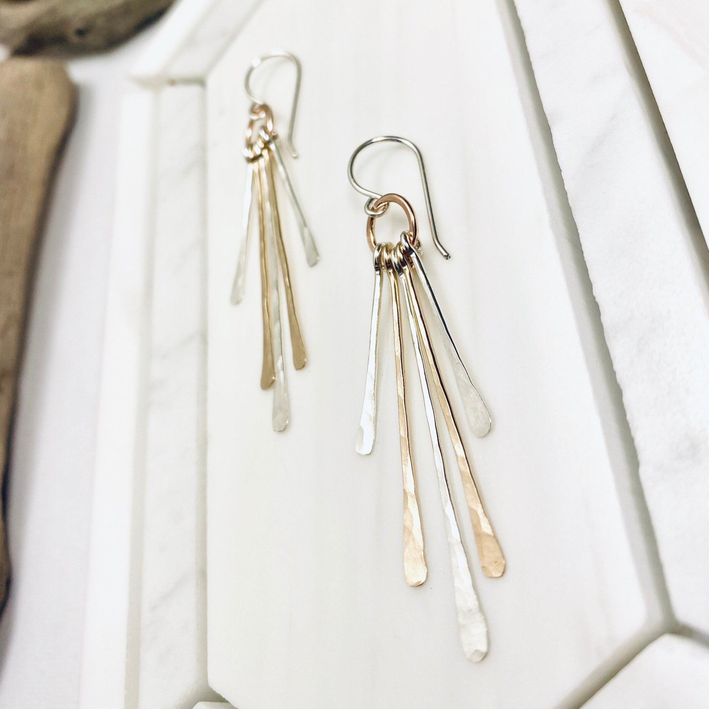 Hammered Fringe Earrings